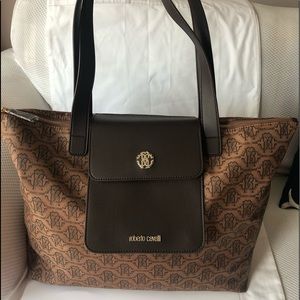 Roberto Cavalli Medium Folding Shopper Tote Bag